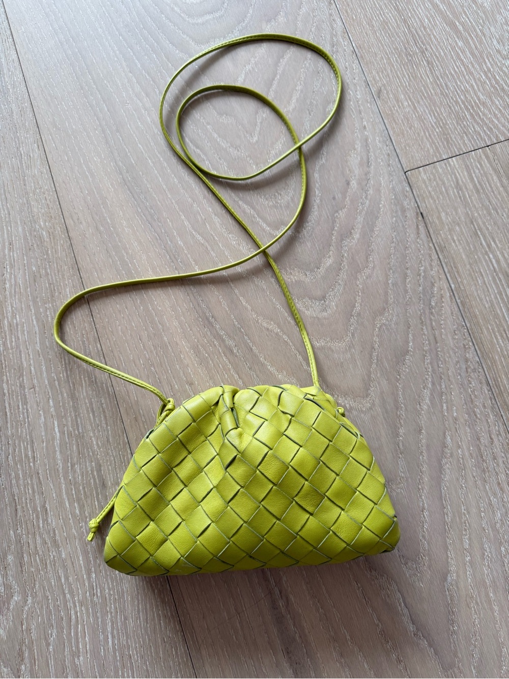 Bottega Veneta authentic mini pouch  Woven Lime Green Mini Crossbody